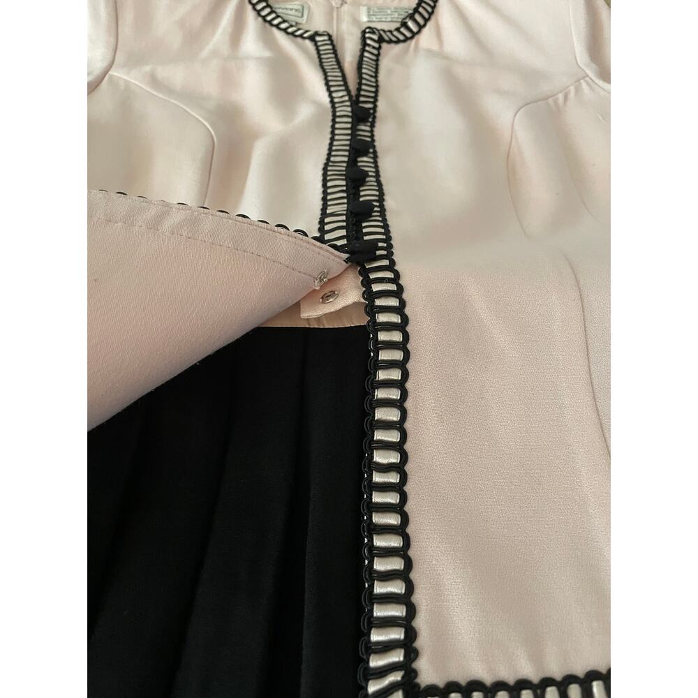 VTG Karin Stevens Pink and Black Maxi dress with Faux Jacket top SZ 6 - Picture 4 of 10